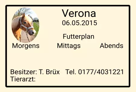 boxenschild pferdPferde Verona Bild